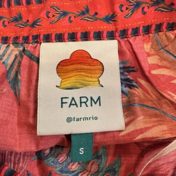 Farm Rio Long Multicolored Red  Women's Skirt Boho Festival - Picture 3 of 11